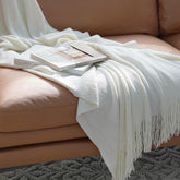 Lofaris Pure Color Knitted Blanket Decorated Sofa Cover
